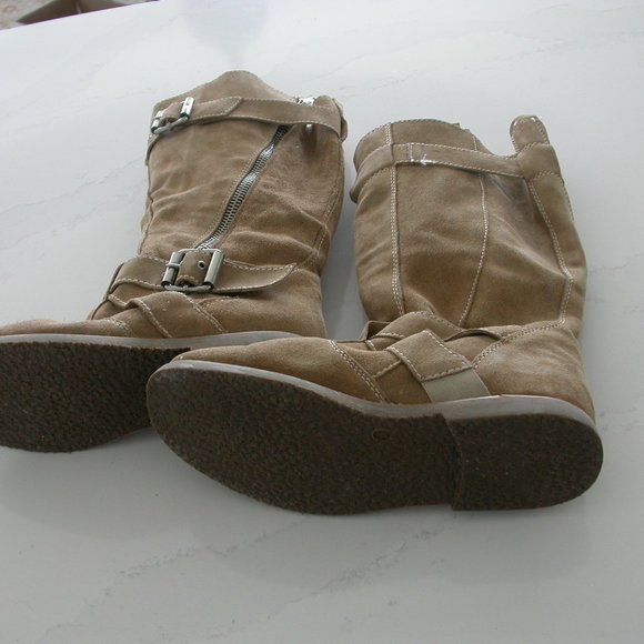 Tan Soft Suede Boots - Picture 3 of 7